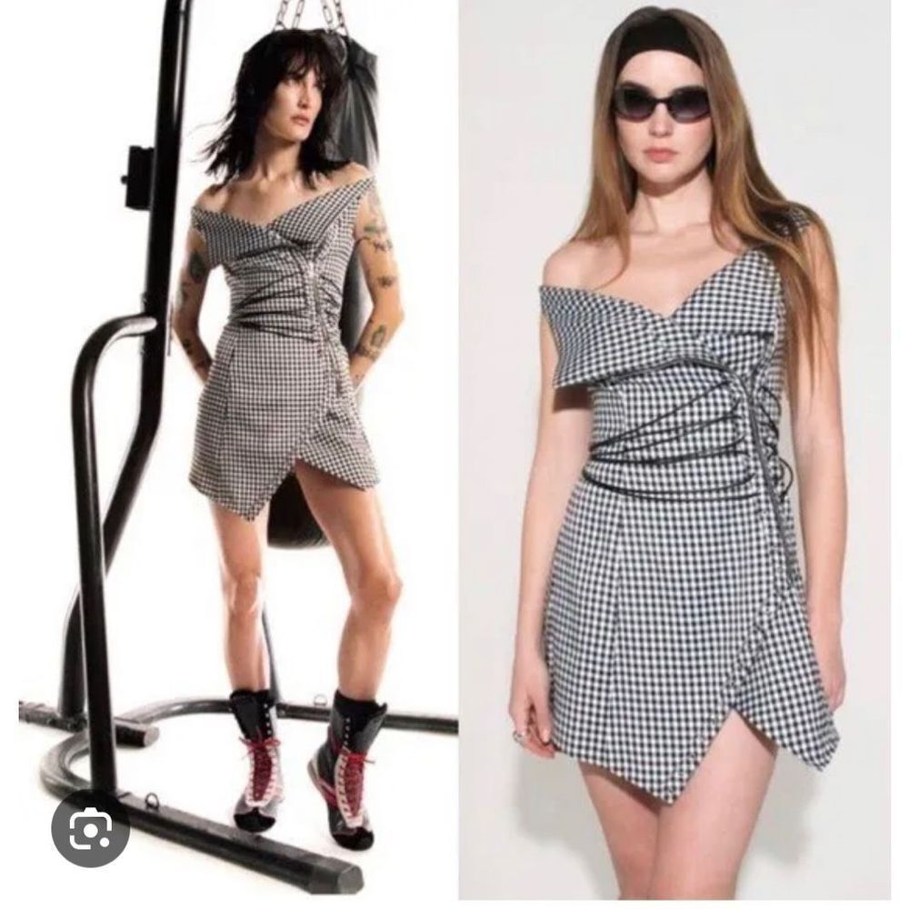 Miaou Black & White Celestial Minidress in Ondine Gingham Size XS NWT$495